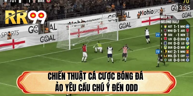 Chiến thuật cá cược bóng đá ảo yêu cầu chú ý đến odd